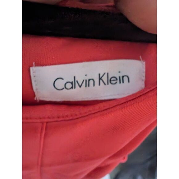 Calvin Klein Sleeveless High Collar Orange Dress Women's Size Medium - Picture 3 of 5